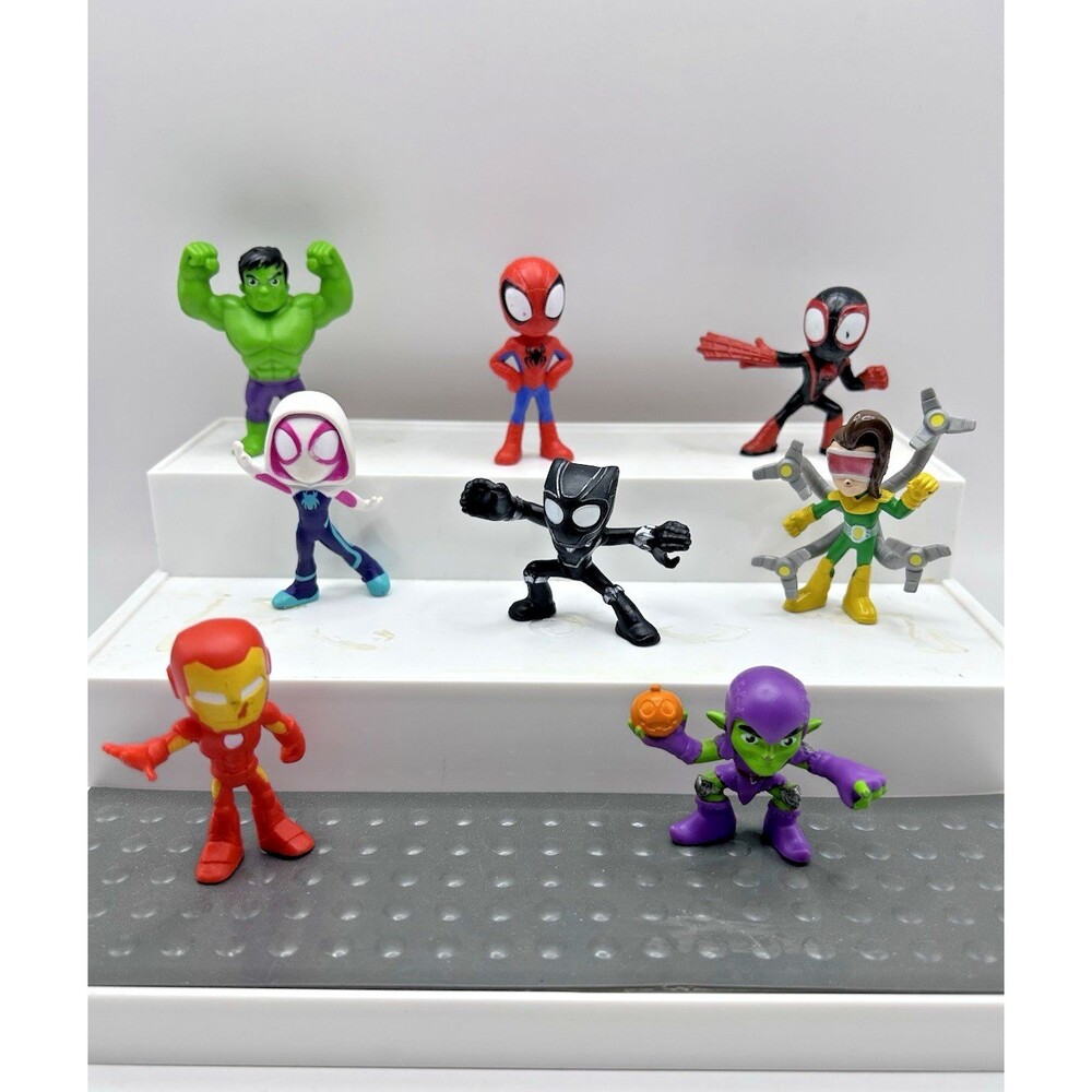Marvel Spidey & His Amazing Friends Doc Ock Hulk Goblin 2.5'' Figure Lot of 8